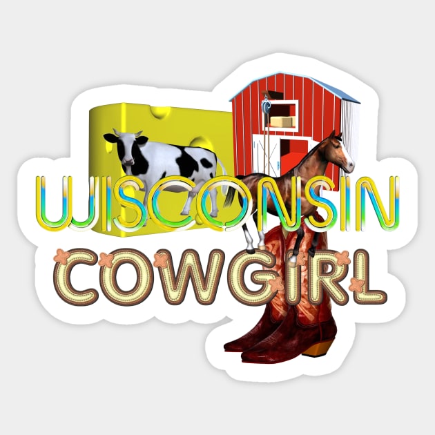 Wisconsin Cowgirl Sticker by teepossible